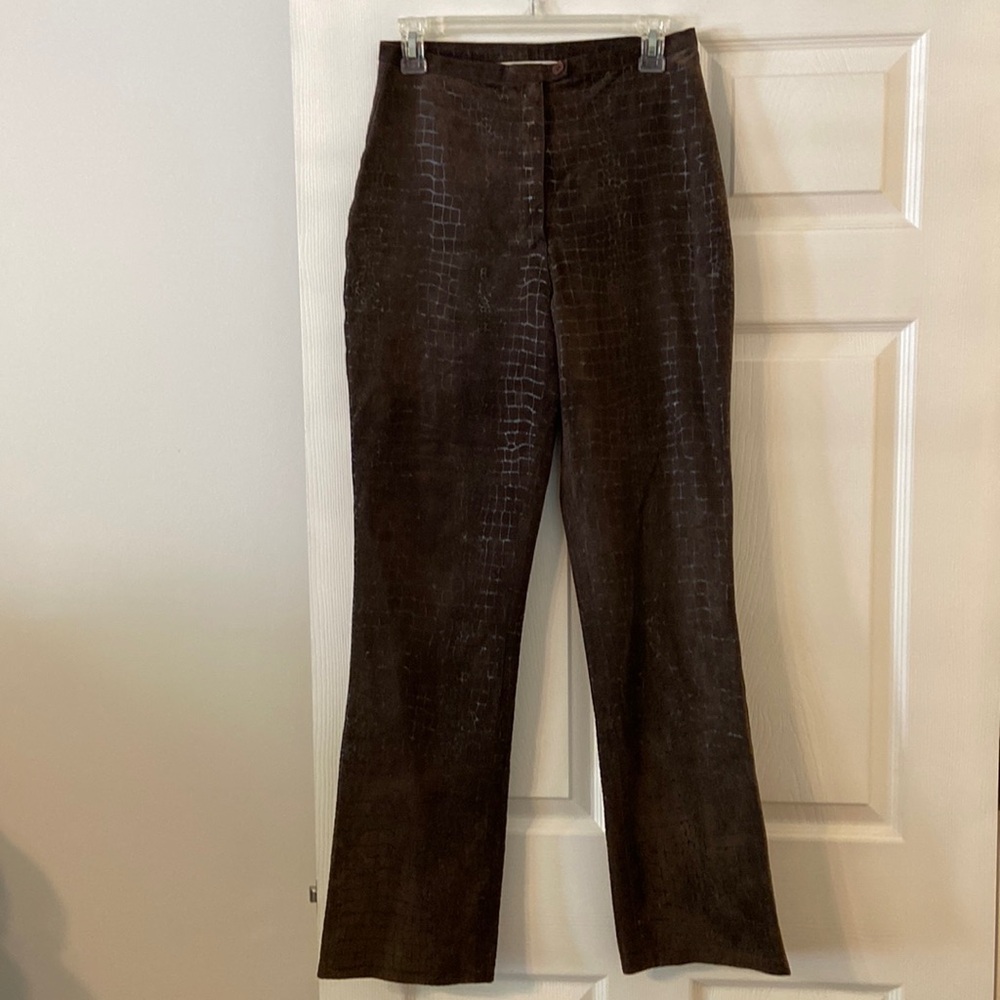 Vintage PAOLO SANTINI 100% leather pants size 8 inseam 30/31” waist 28”